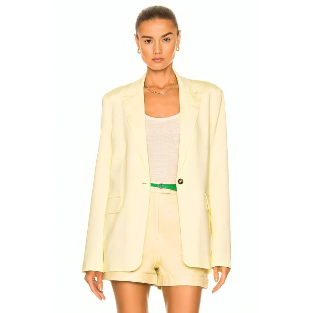 Remain Birger Christensen Balgin Blazer Wax Yellow Size 38 Single Button Pockets